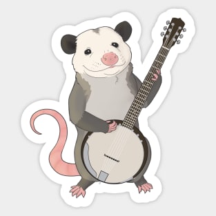 Possum playing the banjo Sticker